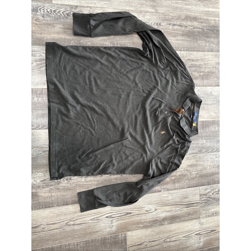 Polo Ralph Lauren Polo Shirt Mens XL Dark Gray Long Sleeve Pony Golf Classic